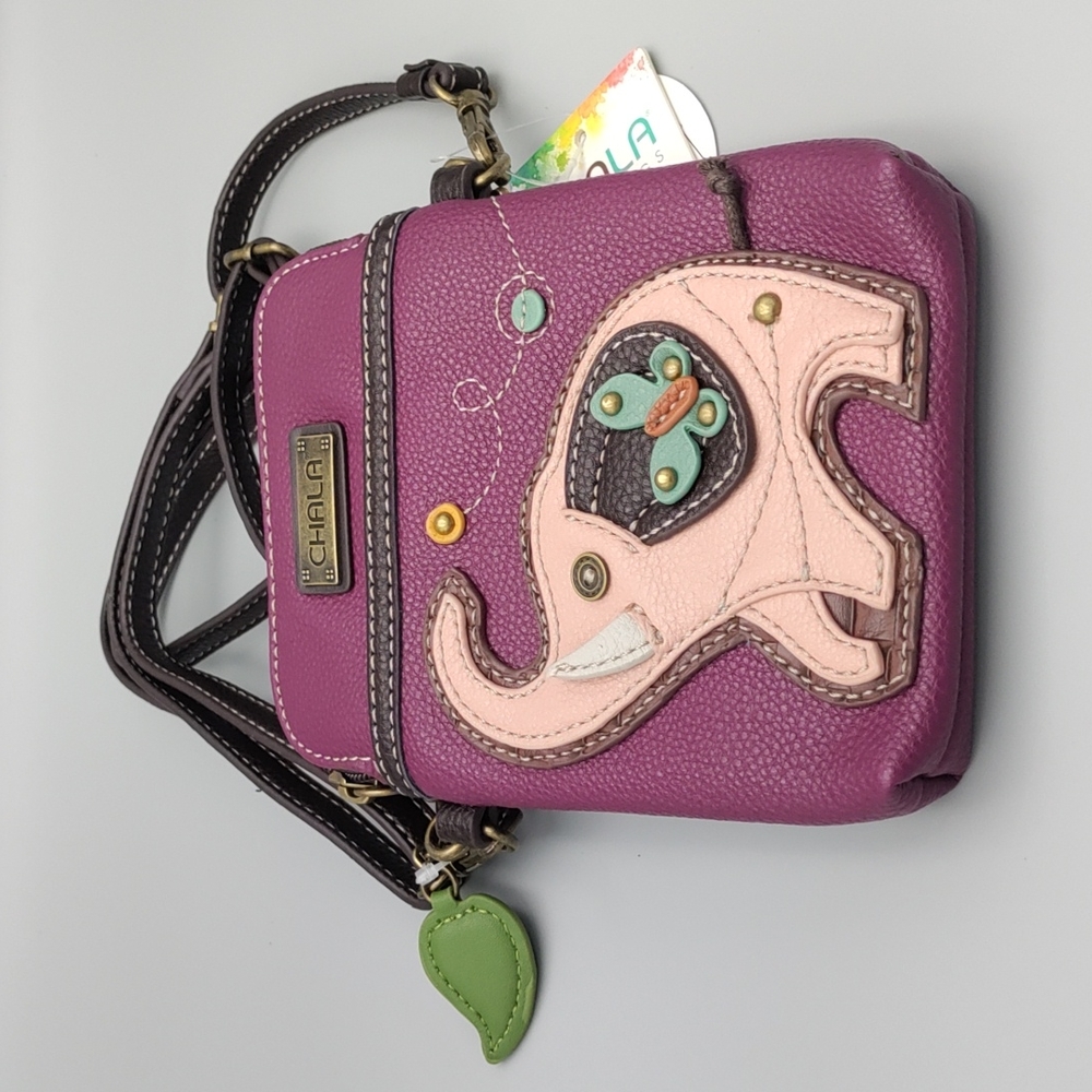 Chala Purple Elephant Crossbody Bag